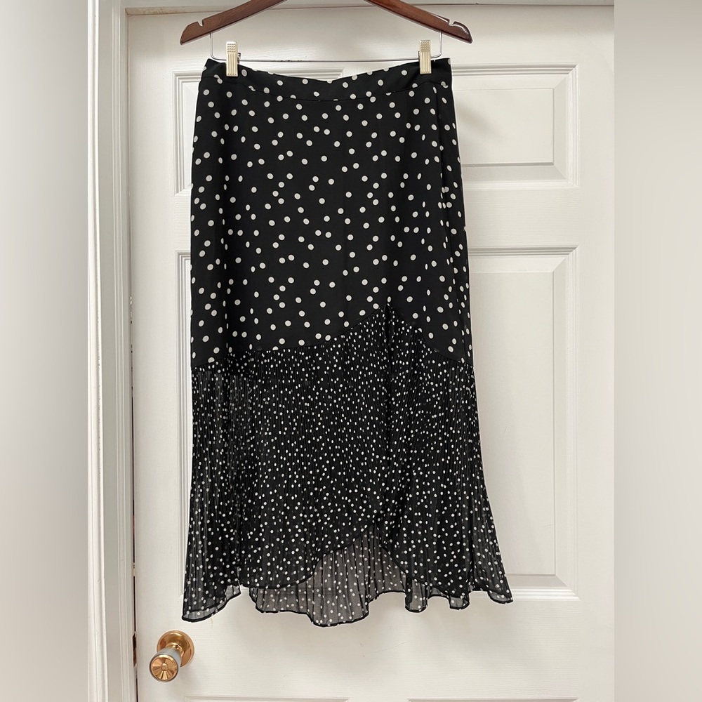Oasis Black Polka Dot skirt size ladies large